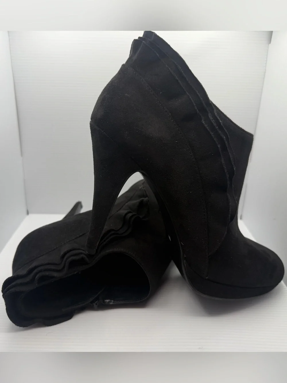 Women’s Impo Black Ruffle Ankle Bootie